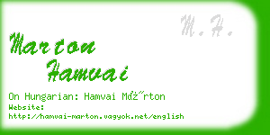 marton hamvai business card